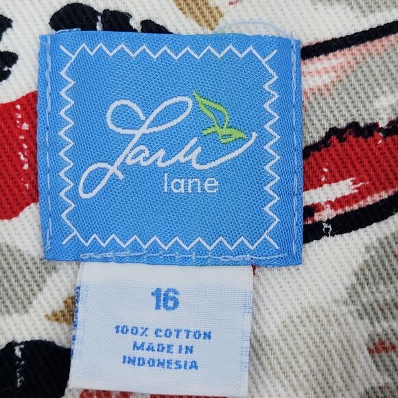 Lark Lane Denim Jean Jacket Womens Size 16 Multicolor Art To Wear Animal Print - Picture 3 of 6